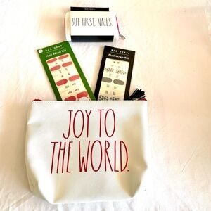 Makeup bag, nail kit and wraps all by Rae Dunn. Extra nail goodies included.